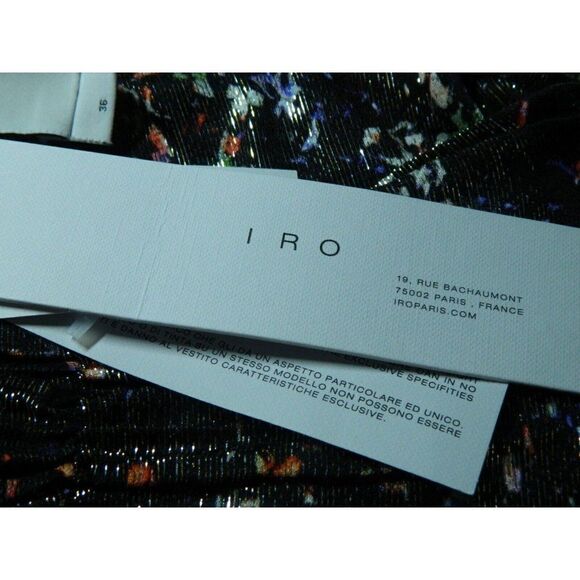 IRO Skirt Size 4 Metallic Bronze Floral Silk Mini - Picture 12 of 12